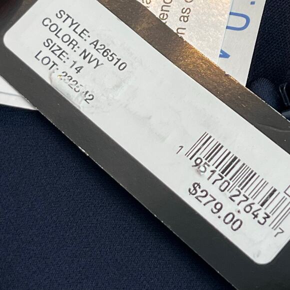 Betsy & Adam Women's Strapless Faux Wrap Evening Dress Navy Size 14 NWT - Picture 10 of 13